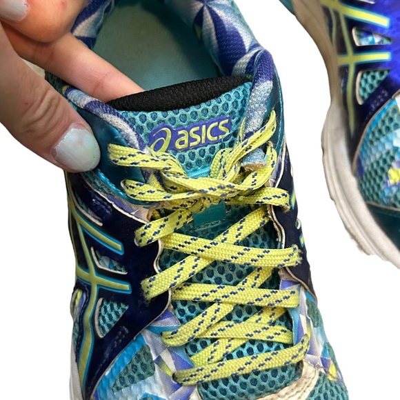 ASICS Women's Blue/Green Gel T48q Bluelime Running Shoe/Sneaker-Size 6.5 - Picture 5 of 13